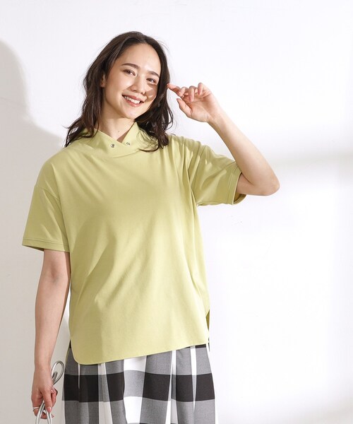 DRESKIP（ドレスキップ）の「◆【高レビュー/洗える/UV】大人カジュアル 抜け襟Tシャツ（Tシャツ/カットソー・レディース・ピンク系/オフホワイト/イエロー/ライトベージュ/カーキ/ブラック・04/03/02）」の15枚目の写真