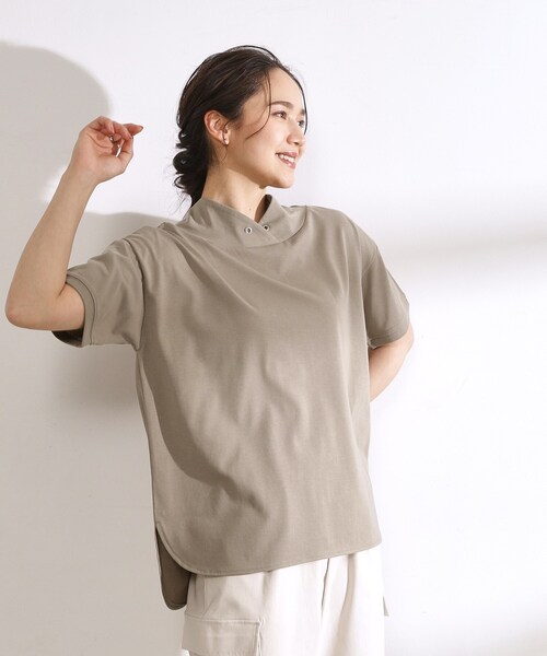 DRESKIP（ドレスキップ）の「◆【高レビュー/洗える/UV】大人カジュアル 抜け襟Tシャツ（Tシャツ/カットソー・レディース・ピンク系/オフホワイト/イエロー/ライトベージュ/カーキ/ブラック・04/03/02）」の20枚目の写真