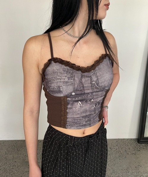 BLONDEY（ブロンディ）の「カップ付きレースキャミソール（キャミソール・レディース・ブルー/ブラウン・FREE）」の16枚目の写真