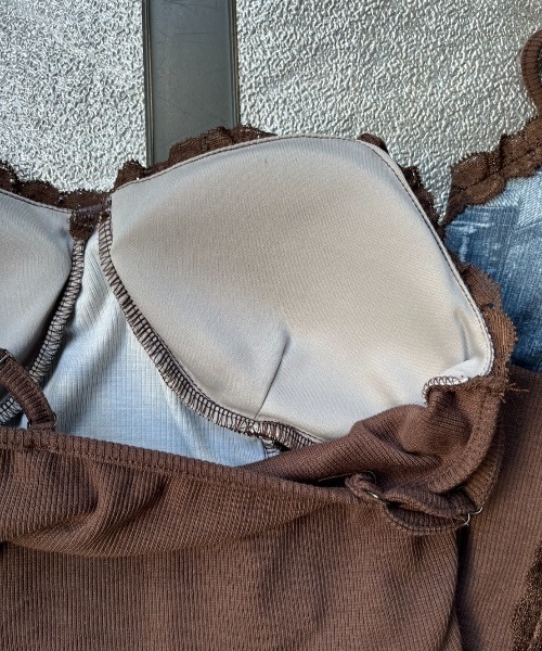 BLONDEY（ブロンディ）の「カップ付きレースキャミソール（キャミソール・レディース・ブルー/ブラウン・FREE）」の5枚目の写真