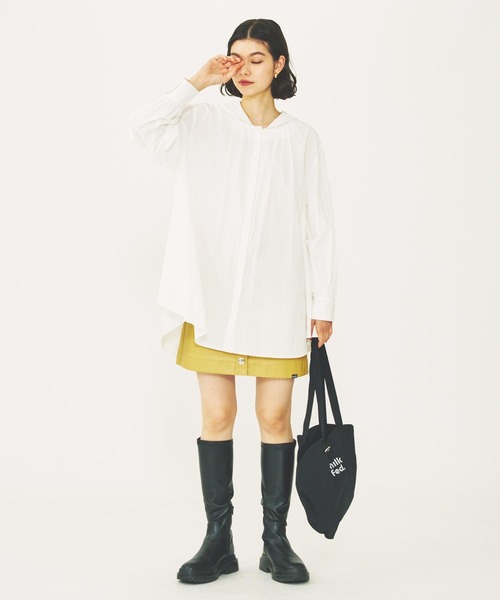 MILKFED.（ミルクフェド）の「HOODED GATHER SHIRTS（シャツ/ブラウス・レディース・ブラック/ライトブルー/ホワイト・ONE SIZE）」の22枚目の写真