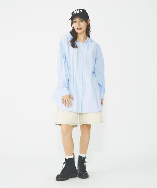 MILKFED.（ミルクフェド）の「HOODED GATHER SHIRTS（シャツ/ブラウス・レディース・ブラック/ライトブルー/ホワイト・ONE SIZE）」の14枚目の写真