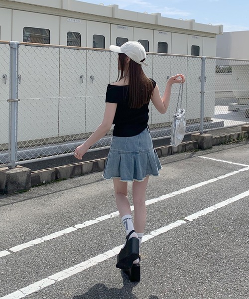 サイドドロストオフショルニットトップス（ニット/セーター）｜non