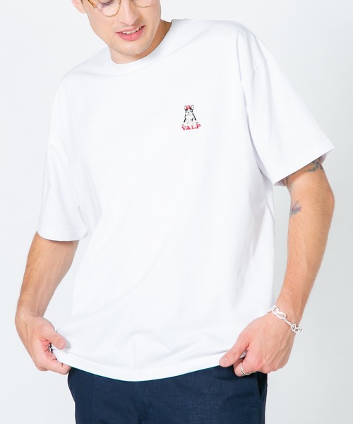 Blue Standard （ブルースタンダード）の「【BLUE STANDARD/ブルースタンダード】　アニマル刺繍ビッグT 接触冷感 COOL（Tシャツ/カットソー・メンズ・ホワイト系その他2/ホワイト系その他/グレー系その他2/ブルー系その他・LARGE/MEDIUM）」の2枚目の写真