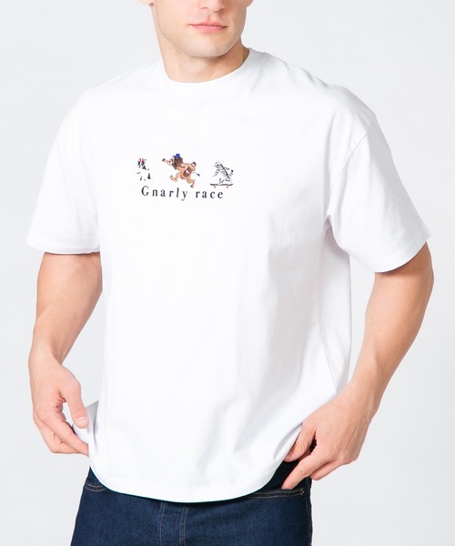 Blue Standard （ブルースタンダード）の「【BLUE STANDARD/ブルースタンダード】　アニマル刺繍ビッグT 接触冷感 COOL（Tシャツ/カットソー・メンズ・ホワイト系その他2/ホワイト系その他/グレー系その他2/ブルー系その他・LARGE/MEDIUM）」の3枚目の写真