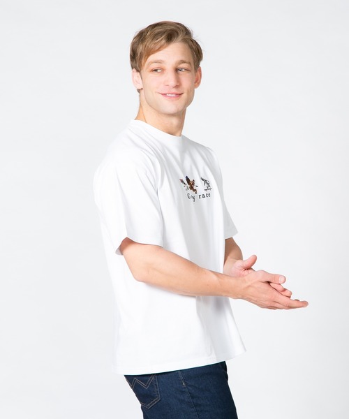 Blue Standard （ブルースタンダード）の「【BLUE STANDARD/ブルースタンダード】　アニマル刺繍ビッグT 接触冷感 COOL（Tシャツ/カットソー・メンズ・ホワイト系その他2/ホワイト系その他/グレー系その他2/ブルー系その他・LARGE/MEDIUM）」の11枚目の写真