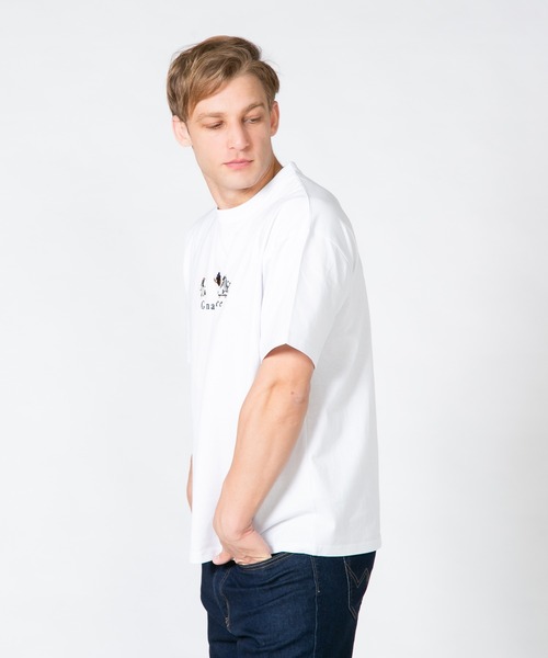 Blue Standard （ブルースタンダード）の「【BLUE STANDARD/ブルースタンダード】　アニマル刺繍ビッグT 接触冷感 COOL（Tシャツ/カットソー・メンズ・ホワイト系その他2/ホワイト系その他/グレー系その他2/ブルー系その他・LARGE/MEDIUM）」の9枚目の写真