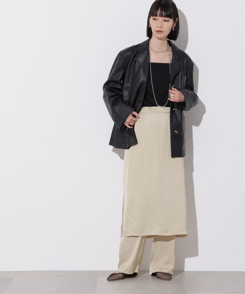 RITA-007/サテンラップレイヤードパンツ（その他パンツ）｜Apo(s)ture