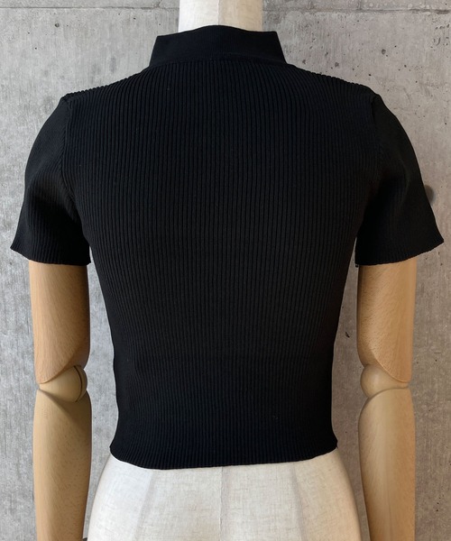 meJane（ミージェーン）の「チャイナボタン リブニット半そでトップス（ニット/セーター・レディース・ホワイト/ブラック・FREE）」の18枚目の写真