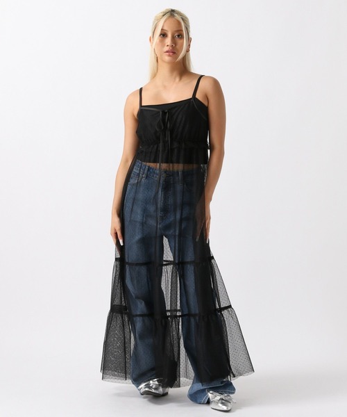 FOREVER 21（フォーエバー トゥエンティーワン）の「【2024SS】ドットチュールキャミワンピース（ワンピース・レディース・ブラック/レッド/ホワイト系その他/グレー・FREE）」の7枚目の写真