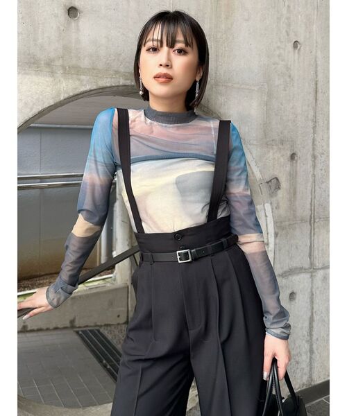 MURUA(ムルーア)の「Sceneryプリントシアートップス(Tシャツ/カットソー・レディース・ブラック/その他1・FREE)」の3枚目の写真