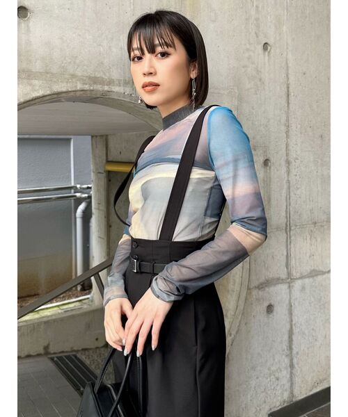 MURUA(ムルーア)の「Sceneryプリントシアートップス(Tシャツ/カットソー・レディース・ブラック/その他1・FREE)」の4枚目の写真