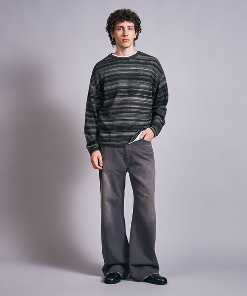 MONKEY TIME（モンキータイム）の「グラデーション ボーダー クルーネック ニット（ニット/セーター・メンズ・ネイビー/ブラック・M/L）」の5枚目の写真