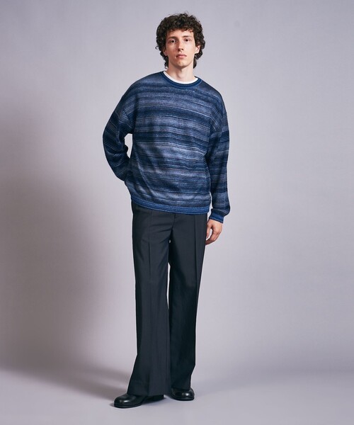 MONKEY TIME（モンキータイム）の「グラデーション ボーダー クルーネック ニット（ニット/セーター・メンズ・ネイビー/ブラック・M/L）」の9枚目の写真