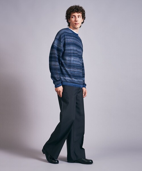 MONKEY TIME（モンキータイム）の「グラデーション ボーダー クルーネック ニット（ニット/セーター・メンズ・ネイビー/ブラック・M/L）」の10枚目の写真