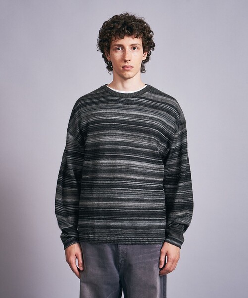 MONKEY TIME（モンキータイム）の「グラデーション ボーダー クルーネック ニット（ニット/セーター・メンズ・ネイビー/ブラック・M/L）」の11枚目の写真