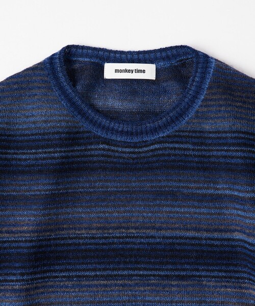 MONKEY TIME（モンキータイム）の「グラデーション ボーダー クルーネック ニット（ニット/セーター・メンズ・ネイビー/ブラック・M/L）」の21枚目の写真