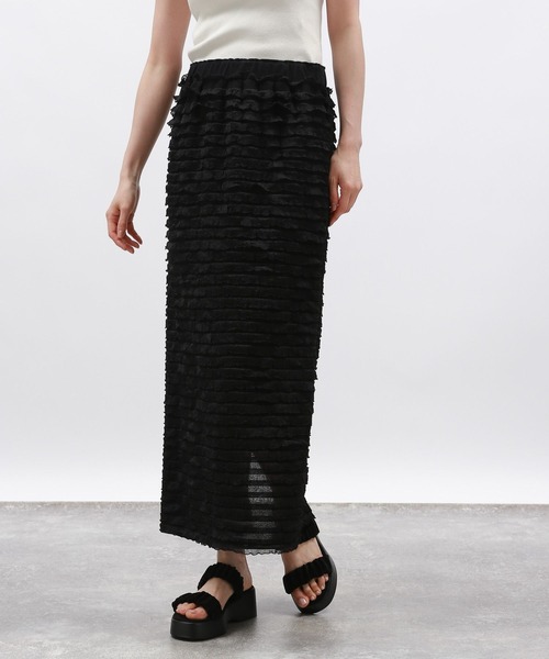 LAKOLE（ラコレ）の「フリルナロースカート / 131856（スカート・レディース・ブラック/オフホワイト/グレー・SMALL/MEDIUM）」の17枚目の写真