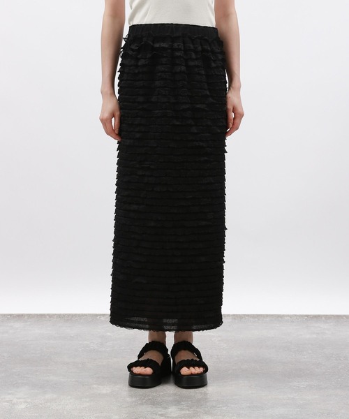 LAKOLE（ラコレ）の「フリルナロースカート / 131856（スカート・レディース・ブラック/オフホワイト/グレー・SMALL/MEDIUM）」の13枚目の写真
