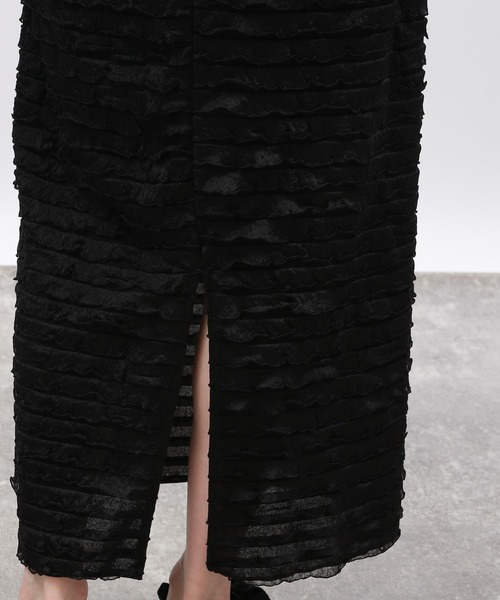 LAKOLE（ラコレ）の「フリルナロースカート / 131856（スカート・レディース・ブラック/オフホワイト/グレー・SMALL/MEDIUM）」の4枚目の写真