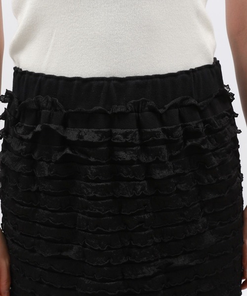 LAKOLE（ラコレ）の「フリルナロースカート / 131856（スカート・レディース・ブラック/オフホワイト/グレー・SMALL/MEDIUM）」の5枚目の写真