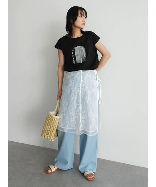 Green Parks(グリーンパークス)の「2way 巻きスカート(レース)(スカート・レディース・ブラック/オフホワイト・FREE)」の18枚目の写真