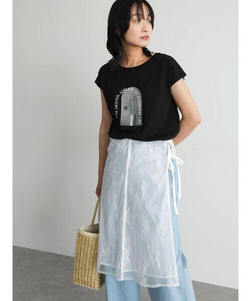 Green Parks(グリーンパークス)の「2way 巻きスカート(レース)(スカート・レディース・ブラック/オフホワイト・FREE)」の16枚目の写真