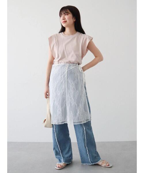 Green Parks(グリーンパークス)の「2way 巻きスカート(レース)(スカート・レディース・ブラック/オフホワイト・FREE)」の14枚目の写真