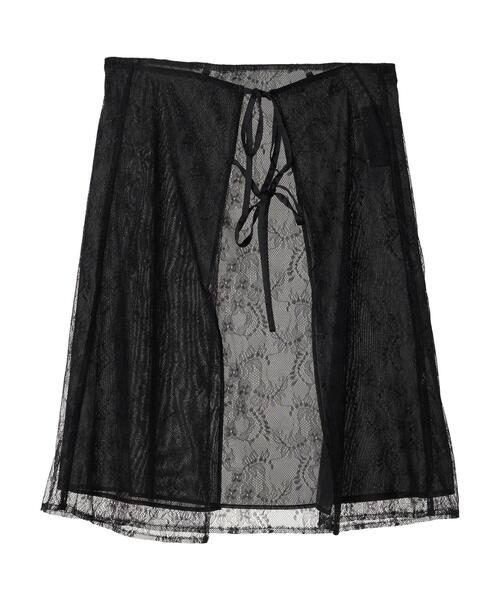 Green Parks(グリーンパークス)の「2way 巻きスカート(レース)(スカート・レディース・ブラック/オフホワイト・FREE)」の12枚目の写真