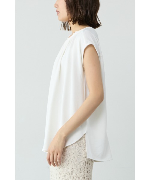 M.deux（エムドゥ）の「◆タック2wayブラウス◆（シャツ/ブラウス・レディース・オフホワイト/コーラルピンク・MEDIUM）」の8枚目の写真