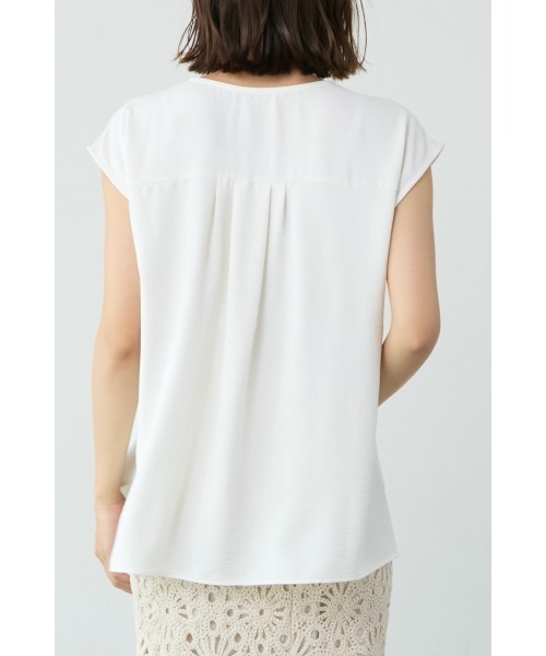 M.deux（エムドゥ）の「◆タック2wayブラウス◆（シャツ/ブラウス・レディース・オフホワイト/コーラルピンク・MEDIUM）」の9枚目の写真