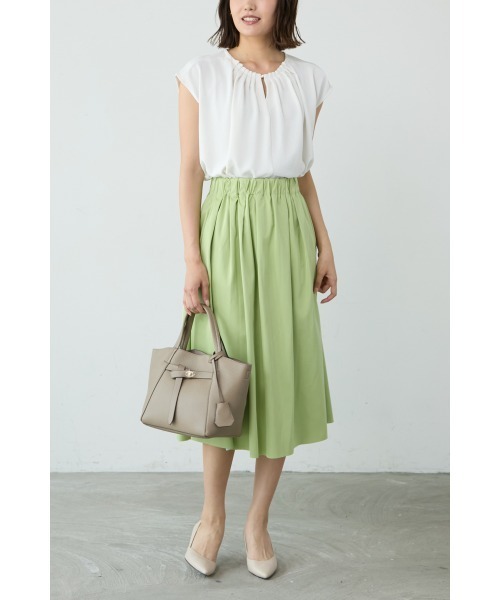 M.deux（エムドゥ）の「◆タック2wayブラウス◆（シャツ/ブラウス・レディース・オフホワイト/コーラルピンク・MEDIUM）」の5枚目の写真