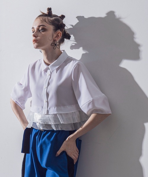 【セール】グロッシーペプラムシャツブラウス（シャツ/ブラウス）｜Cepica（セピカ）