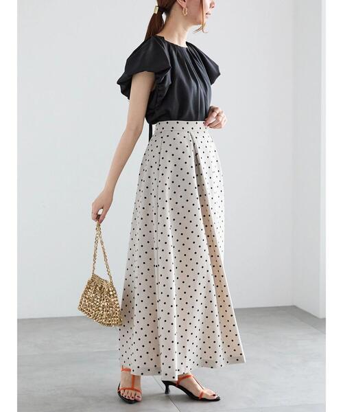 Te chichi（テチチ）の「ドットタックフレアスカート（セットアップ可 