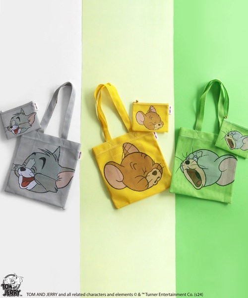 Tom&Jerry(トムアンドジェリー)の「【公式】TOM and JERRY フェイスメッシュトート(トートバッグ・レディース・イエロー/グレー/グリーン・FREE)」の7枚目の写真