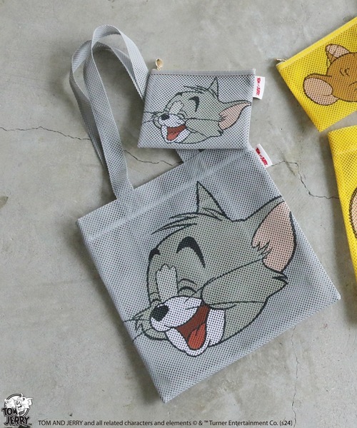 Tom&Jerry(トムアンドジェリー)の「【公式】TOM and JERRY フェイスメッシュトート(トートバッグ・レディース・イエロー/グレー/グリーン・FREE)」の4枚目の写真