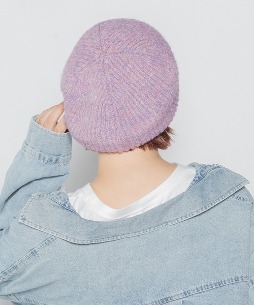 14+(イチヨンプラス)の「ふんわりニットベレー(ハンチング/ベレー帽・レディース・アイボリー/グレー/パープル/ベージュ/ブラック・FREE)」の10枚目の写真