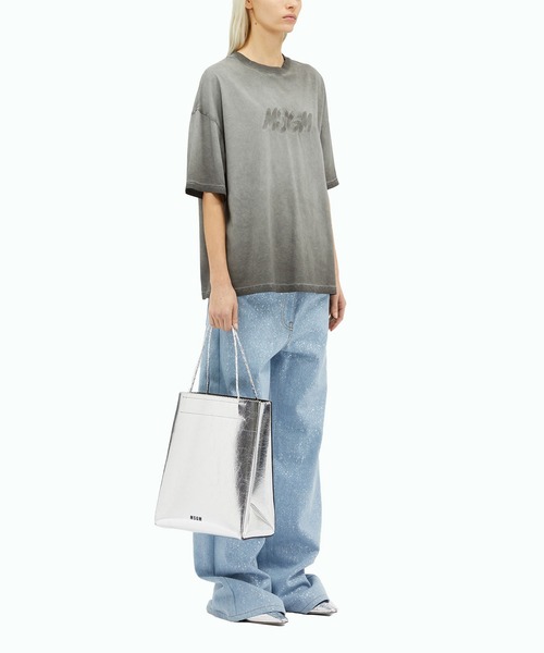 MSGM(エムエスジーエム)の「DRIPPING SILVER ワイドレッグデニムパンツ(デニムパンツ・レディース・ライトブルー・38)」の4枚目の写真