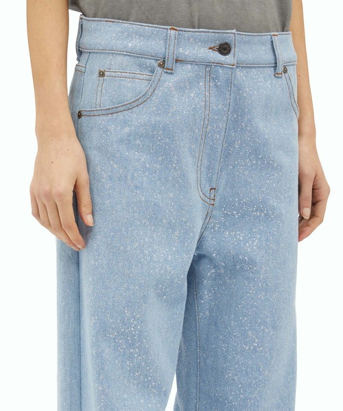 MSGM(エムエスジーエム)の「DRIPPING SILVER ワイドレッグデニムパンツ(デニムパンツ・レディース・ライトブルー・38)」の5枚目の写真