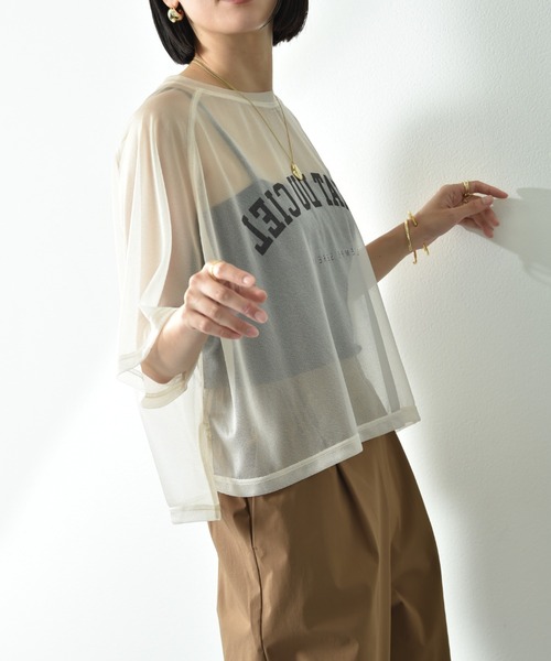 INTERPLANET（インタープラネット）の「カレッジロゴシアーカットソー（Tシャツ/カットソー・レディース・ブラック/ブラウン/アイボリー・FREE）」の11枚目の写真