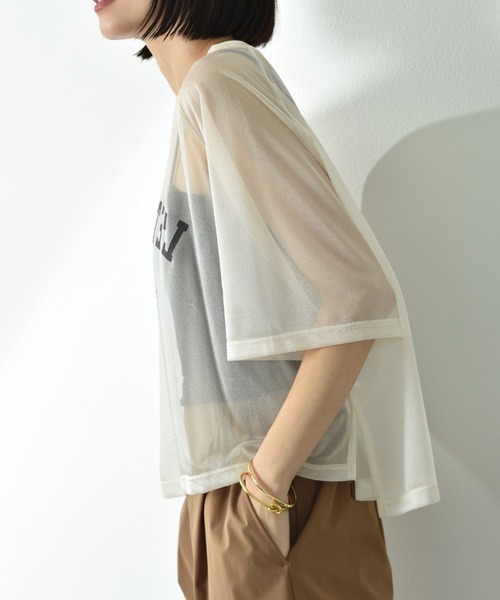 INTERPLANET（インタープラネット）の「カレッジロゴシアーカットソー（Tシャツ/カットソー・レディース・ブラック/ブラウン/アイボリー・FREE）」の9枚目の写真