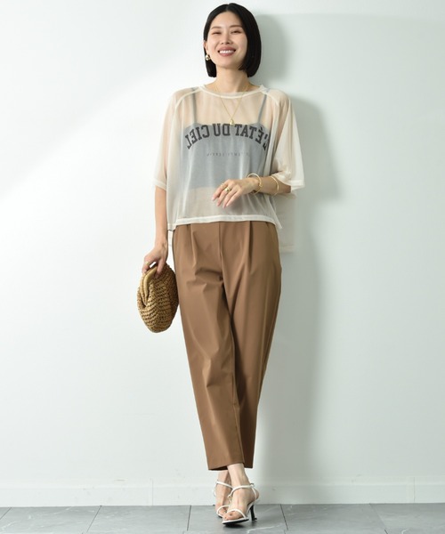 INTERPLANET（インタープラネット）の「カレッジロゴシアーカットソー（Tシャツ/カットソー・レディース・ブラック/ブラウン/アイボリー・FREE）」の5枚目の写真