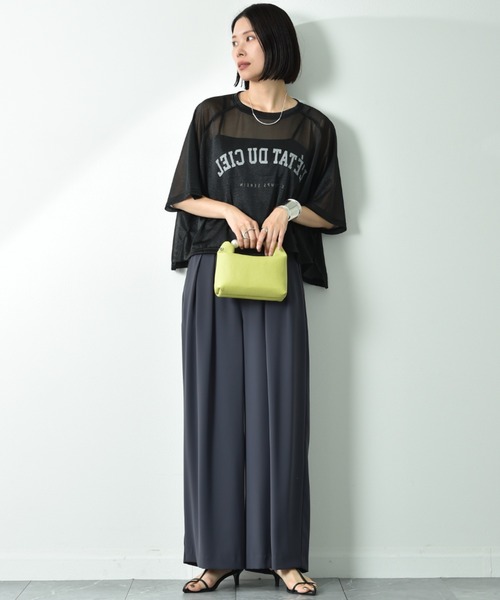 INTERPLANET（インタープラネット）の「カレッジロゴシアーカットソー（Tシャツ/カットソー・レディース・ブラック/ブラウン/アイボリー・FREE）」の15枚目の写真