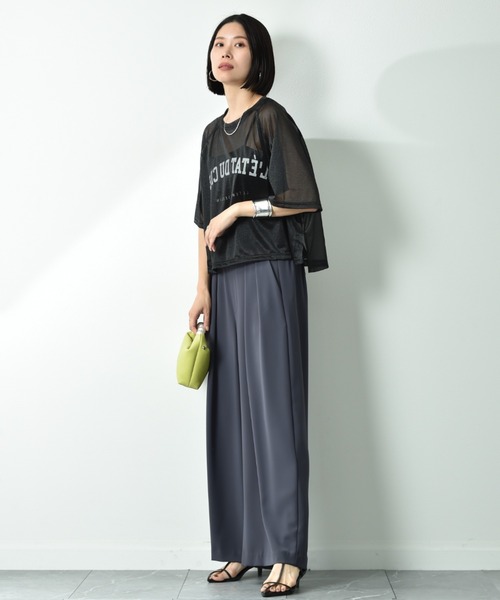 INTERPLANET（インタープラネット）の「カレッジロゴシアーカットソー（Tシャツ/カットソー・レディース・ブラック/ブラウン/アイボリー・FREE）」の14枚目の写真