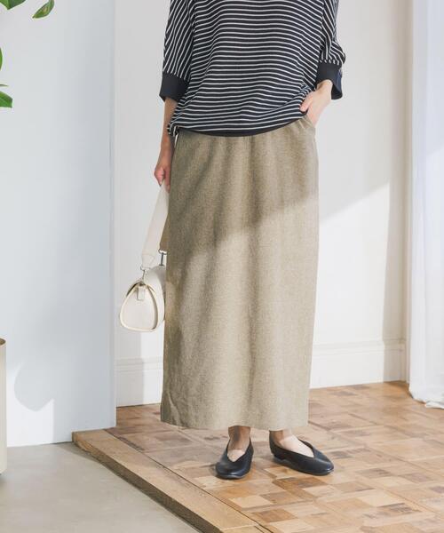 URBAN RESEARCH DOORS（アーバンリサーチドアーズ）の「『UR TECH DRYLUXE』ストレートスカート（スカート・レディース・カーキ/ブラック・MEDIUM）」の14枚目の写真