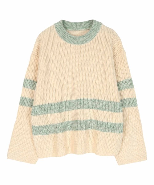 miette(ミエット)の「片畔編みラメボーダーニット(ニット/セーター・レディース・アイボリー/グレー/ネイビー・FREE)」の17枚目の写真