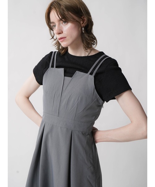 :ETHROF(イーサオブ)の「DOUBLE STRAP ONEPIECE(ワンピース・レディース・ブラック/グレー系その他・MEDIUM)」の7枚目の写真