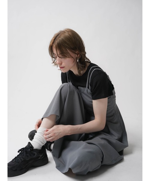 :ETHROF(イーサオブ)の「DOUBLE STRAP ONEPIECE(ワンピース・レディース・ブラック/グレー系その他・MEDIUM)」の6枚目の写真