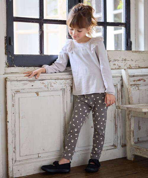 ANY(エニィ)の「【WEB限定】フリル付き総柄レギンス(レギンス/スパッツ・キッズ・ベージュ系5/ピンク系5/ネイビー系7/グレー系5・90/100/110/120/130)」の7枚目の写真