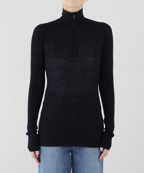 セール】*【Tibi/ティビ】RIBBED ZIPUP SWEATER（ニット/セーター